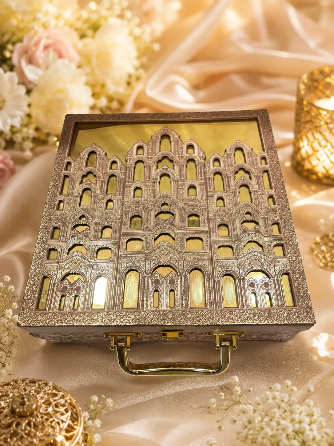 Golden Jharokha Wedding Box