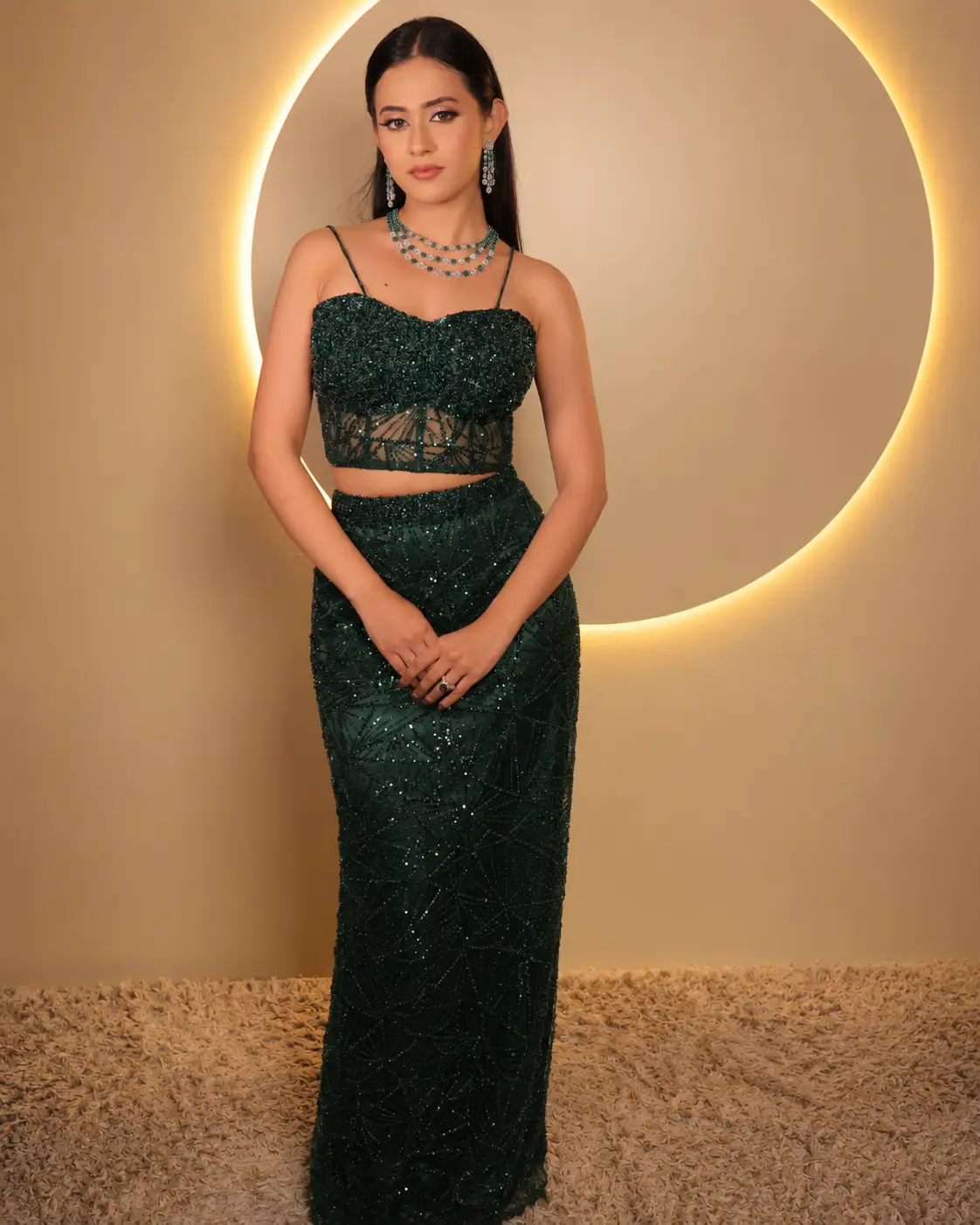 Emerald Sequin Co-ord Set