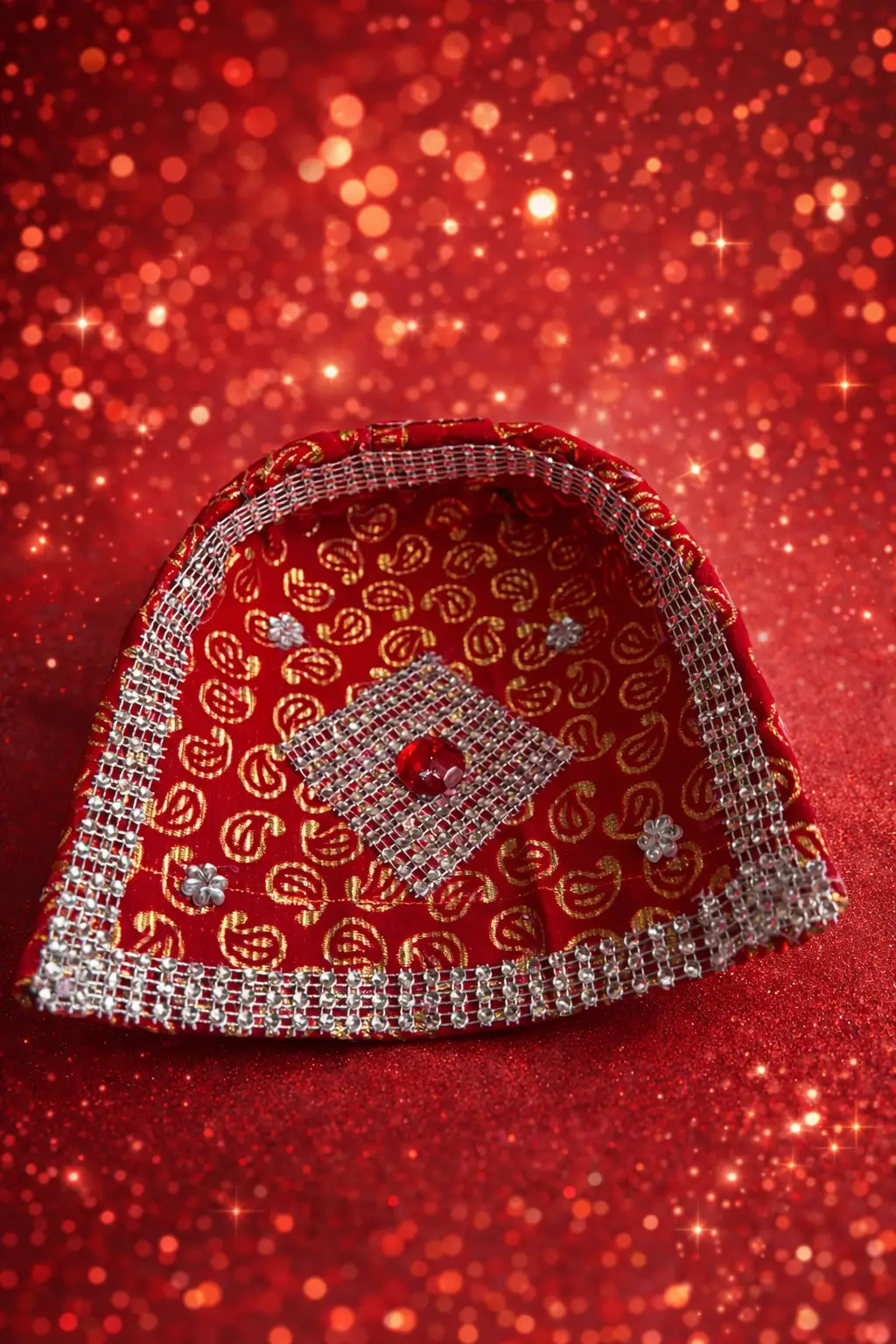 Red Embellished Chaj