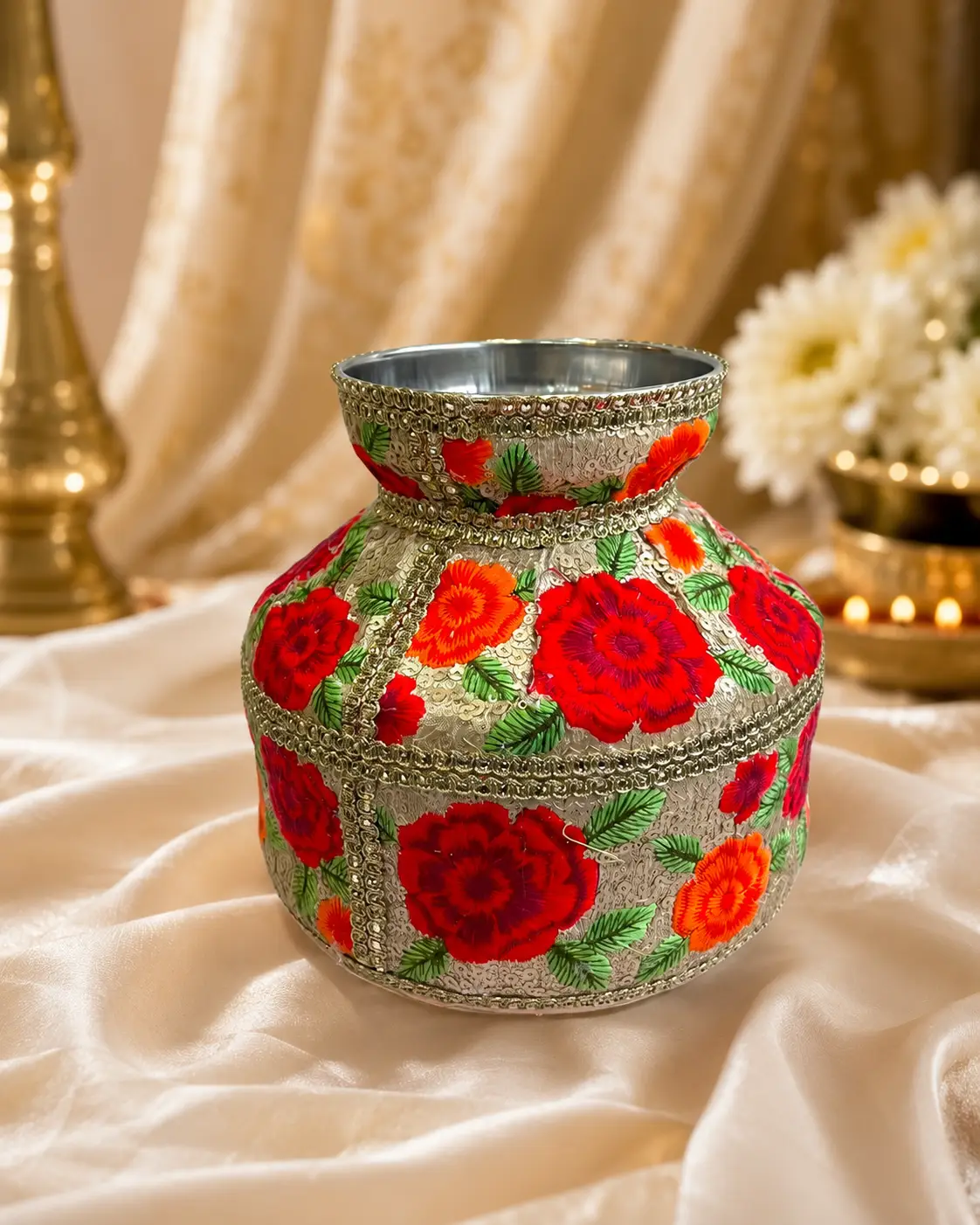 Red Floral Ghroli