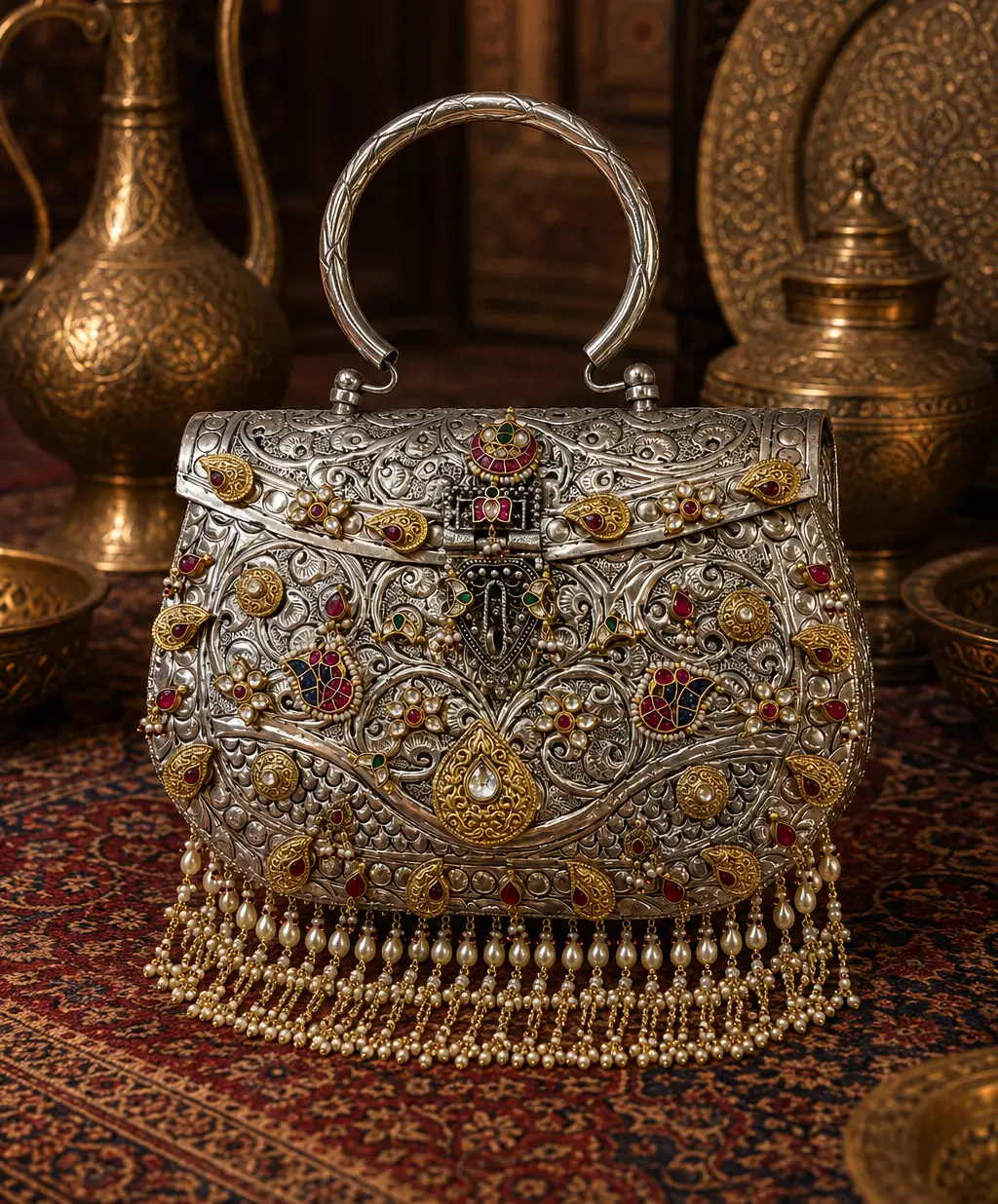 Silver Handmade Bridal Handbag