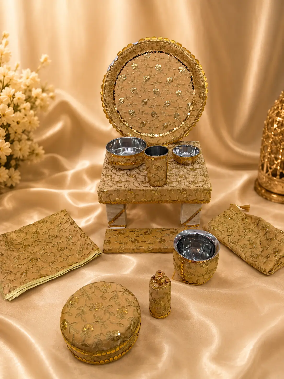 Royal Golden Embroidered Maiyan Ceremony Set