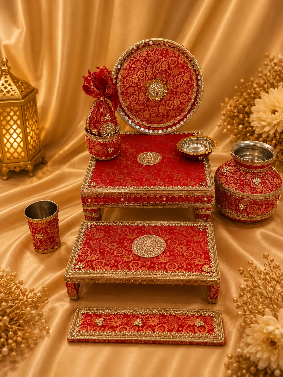 Red Banarsi Maiyan Ceremony Set