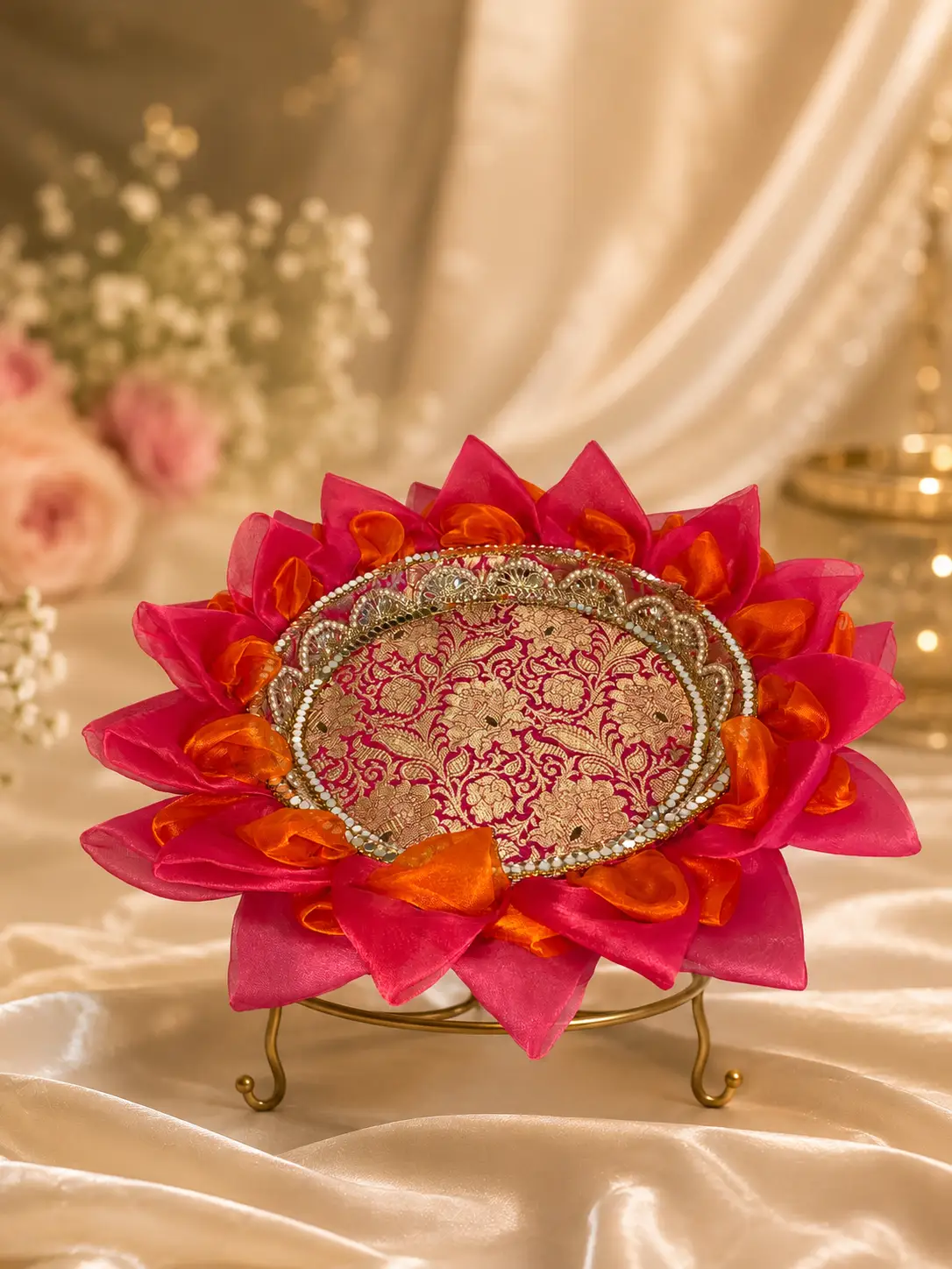 Pink Lotus Decor Tray