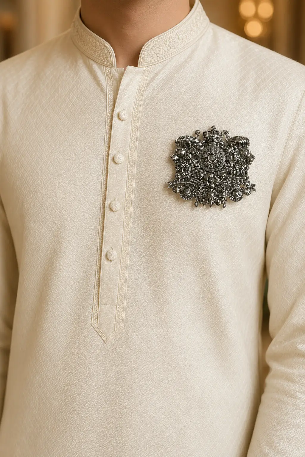 Royal Silver Brooch