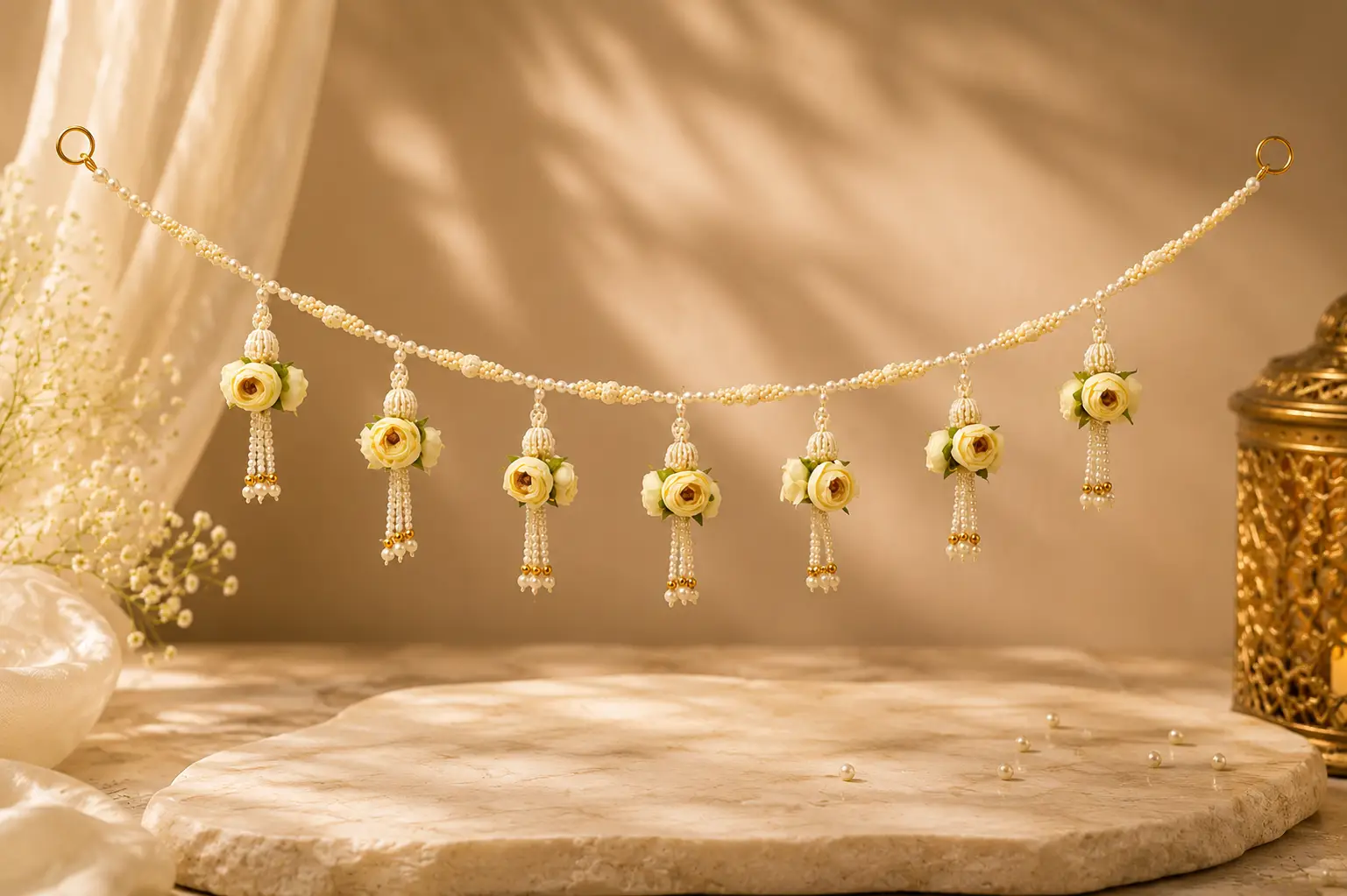 Ivory Rose Pearl Toran