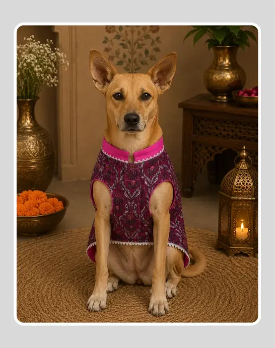 Classic Indian Pink Sherwani for Dogs & Cats