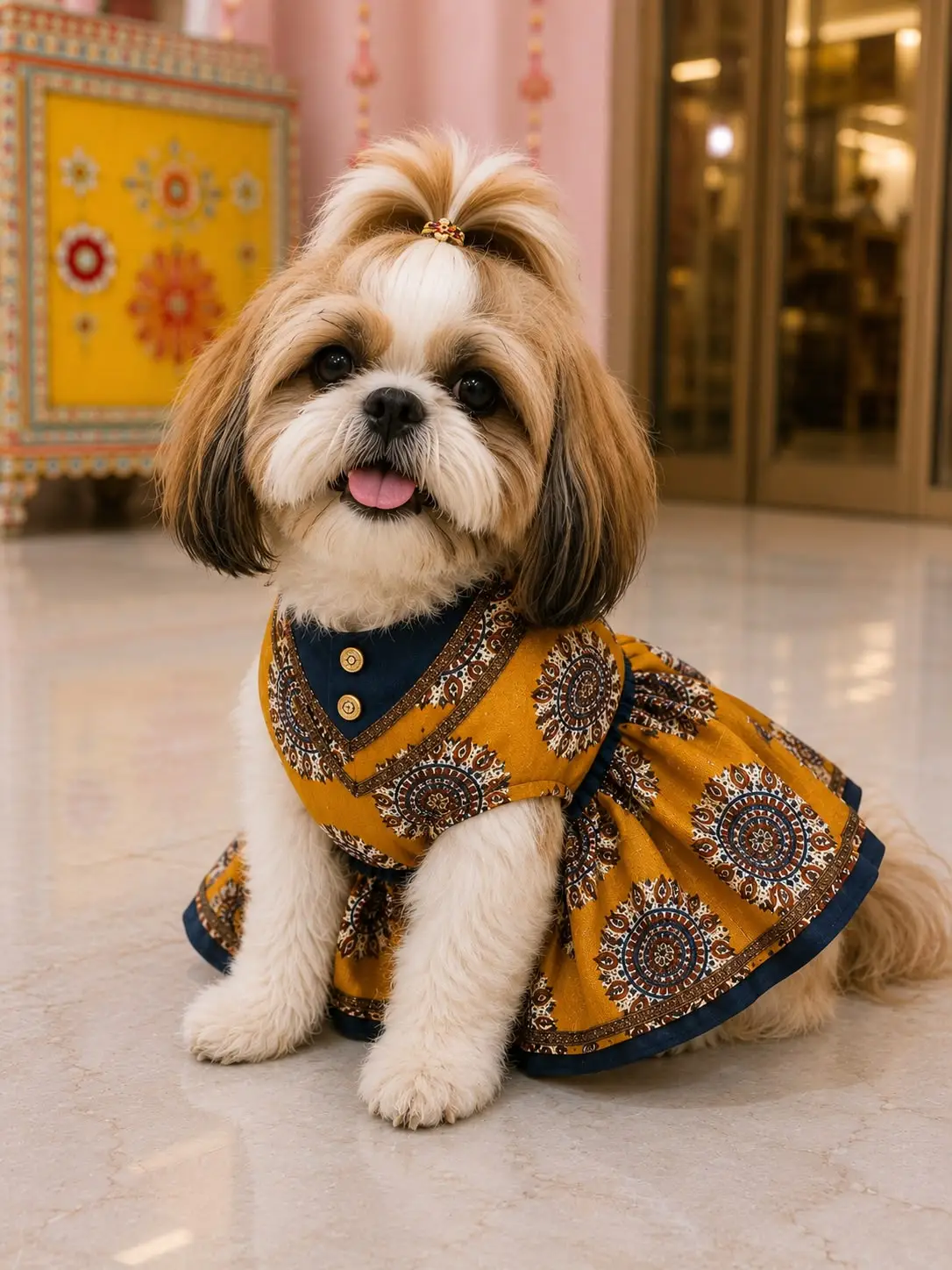 Orange Frock For Dog & Cats