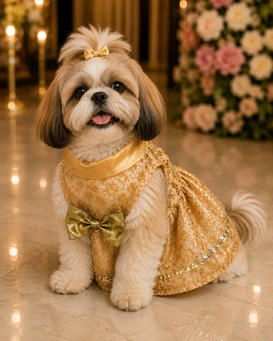 Peach Frock For Dogs & Cats