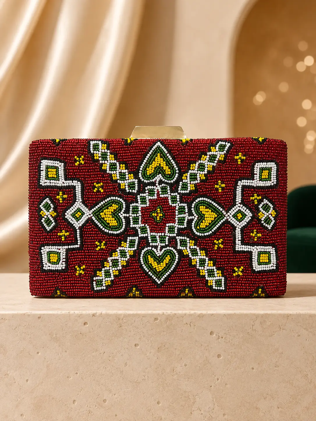 Rangoli Heritage Beaded Clutch