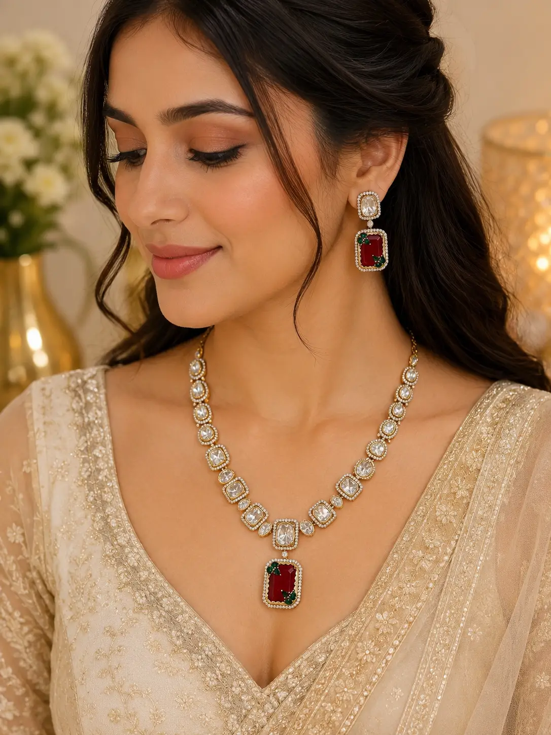 Red Ruby Jewellery Set