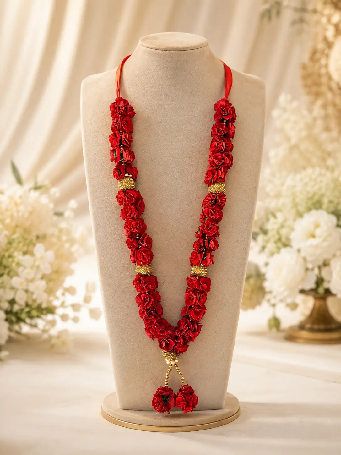 Crimson Rose Jaimala (Pair)
