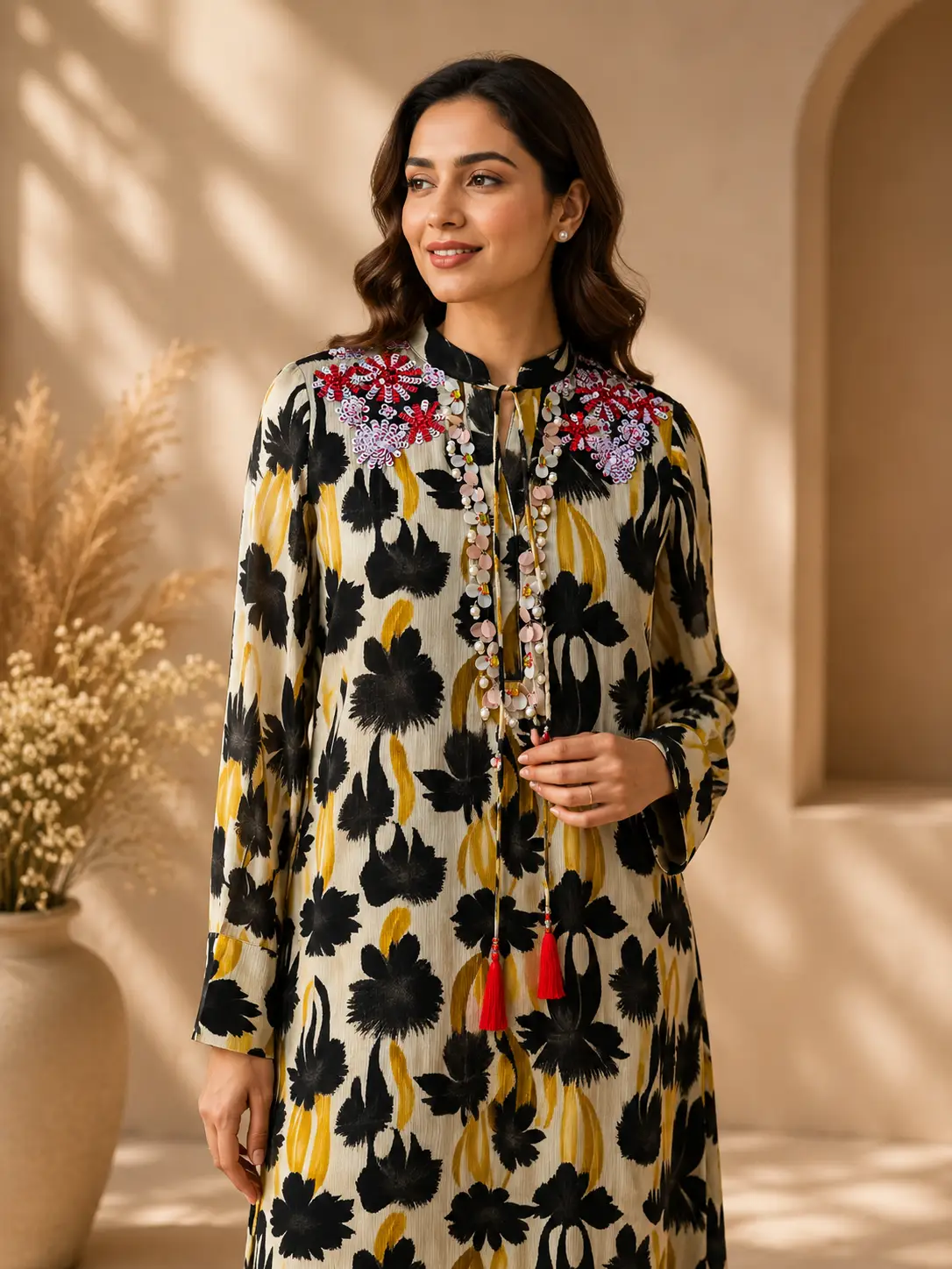 Bloom Mustard Kurta Set