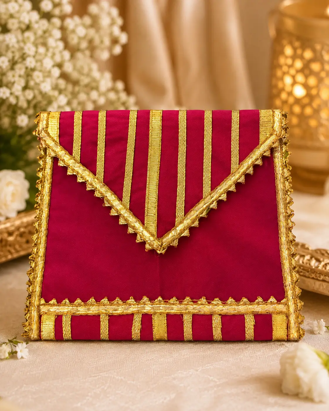 Golden Stripe Gift Pouch