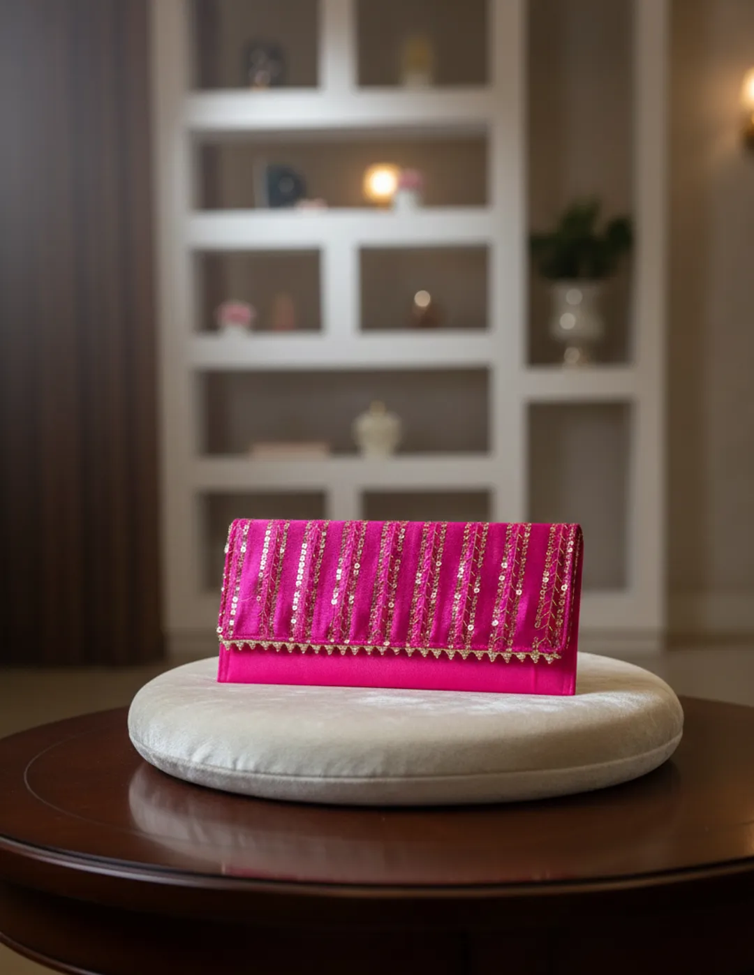 Fuchsia Elegance Embellished Magenta Envelope