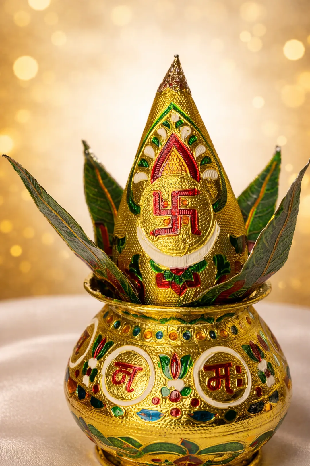 Traditional Golden Wedding Kalash Set 