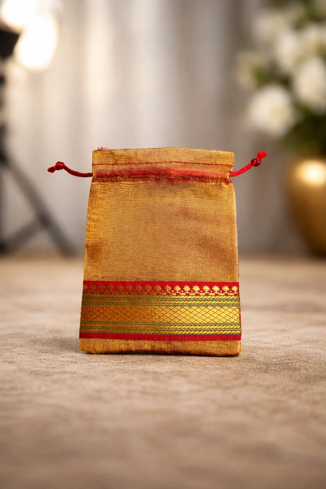 Gold Organza Potli Bag