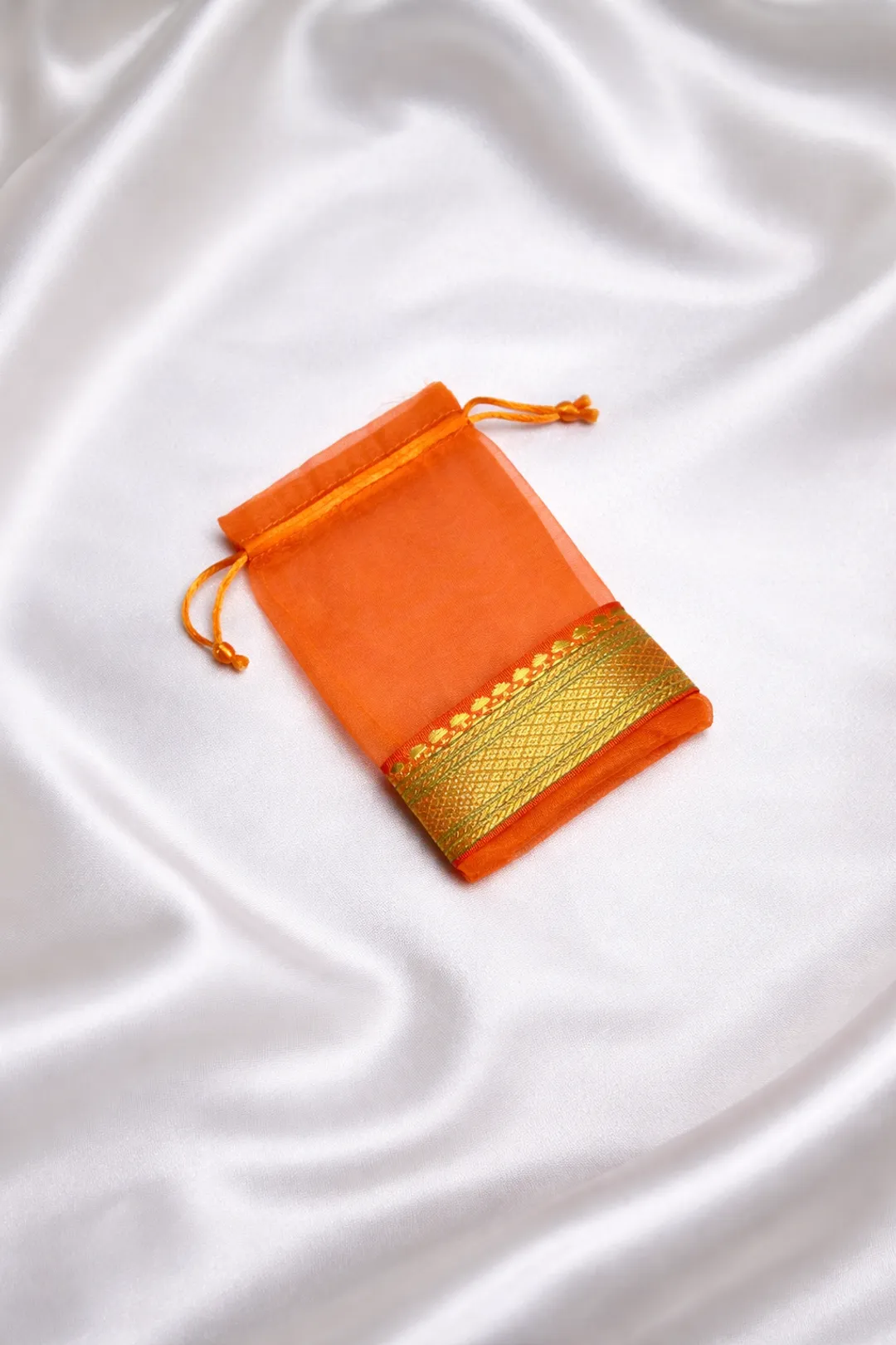 Orange Organza Potli Bag