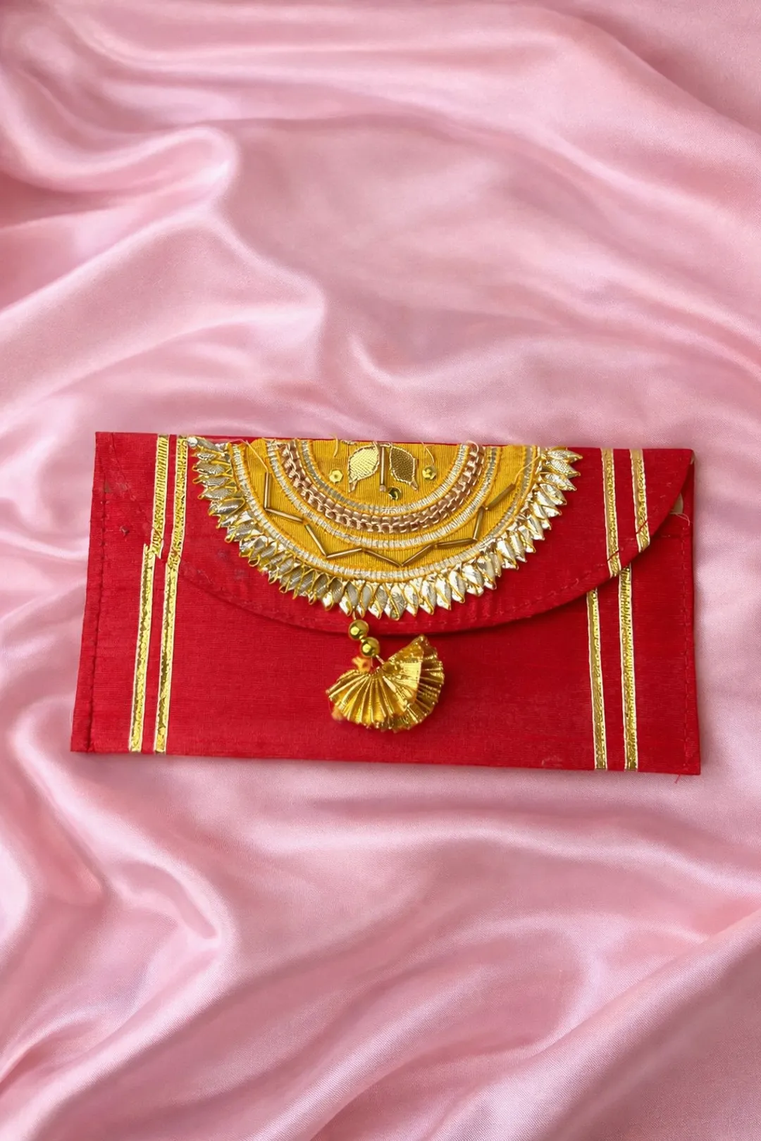 Red Silk Wedding Envelope 