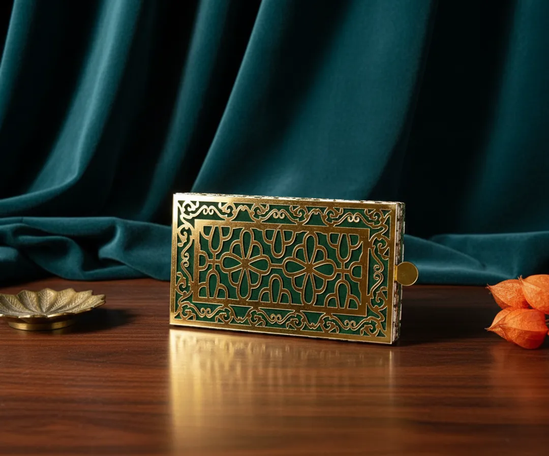 Royal Green & Gold Designer Cash Box