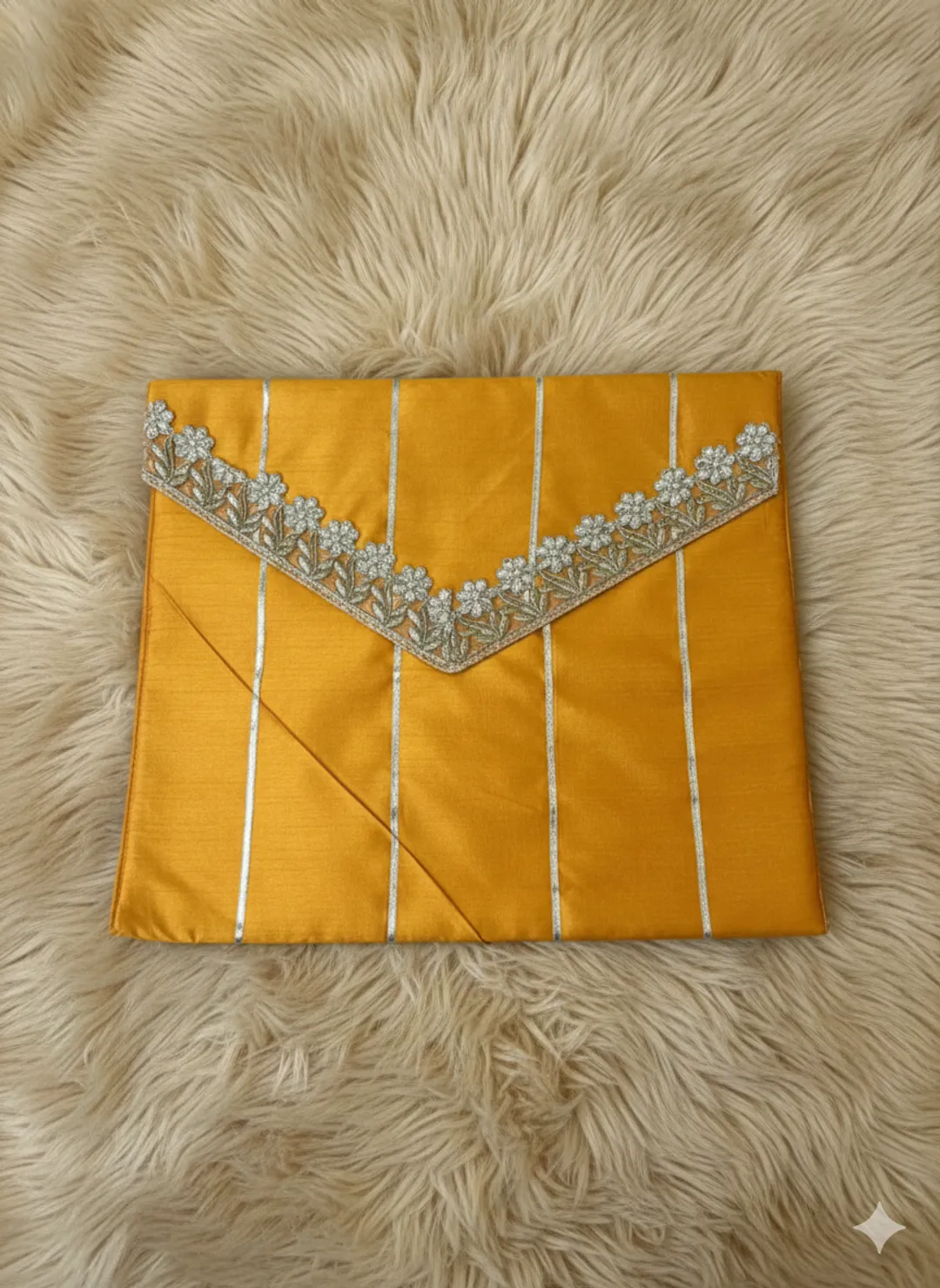 Mustard Yellow Silk Saree Cover