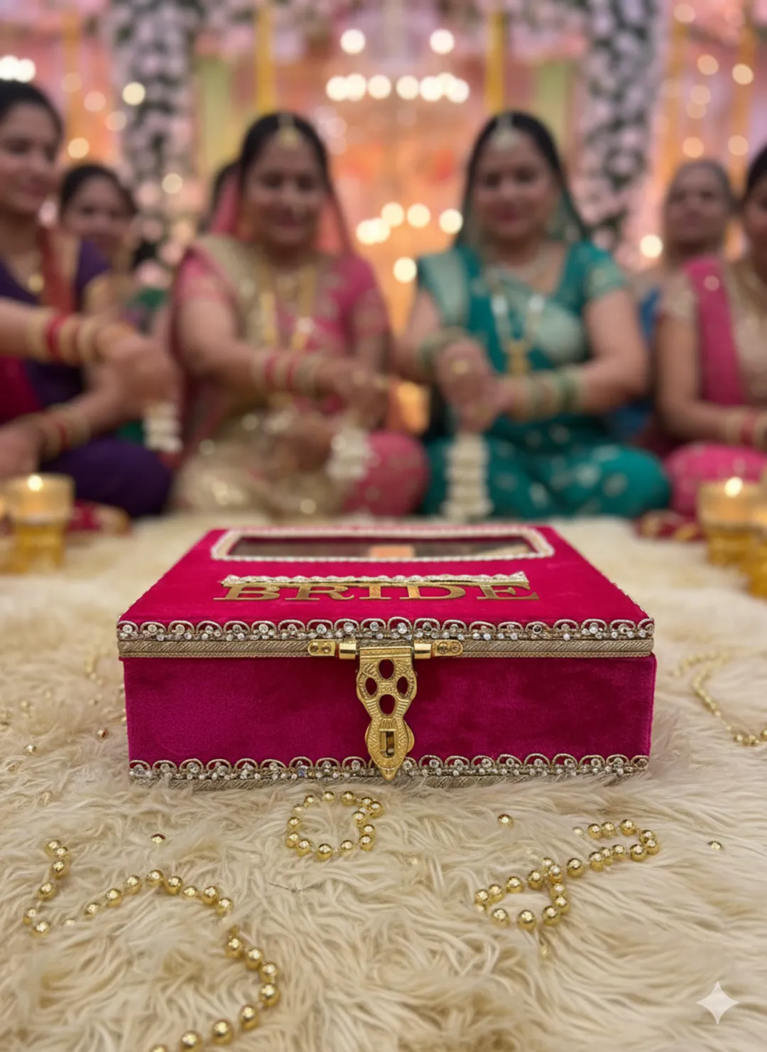 Bride Velvet Bangle Box with Lock