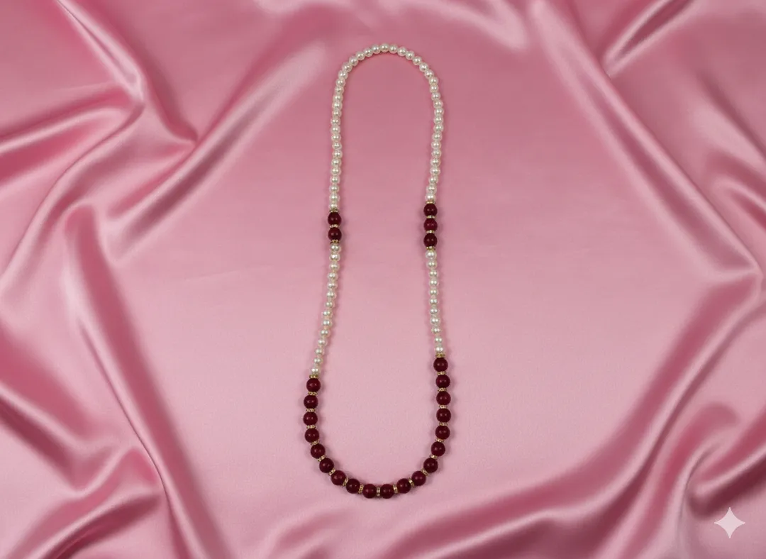 Maroon Pearl Milni Mala (Pack of 10)