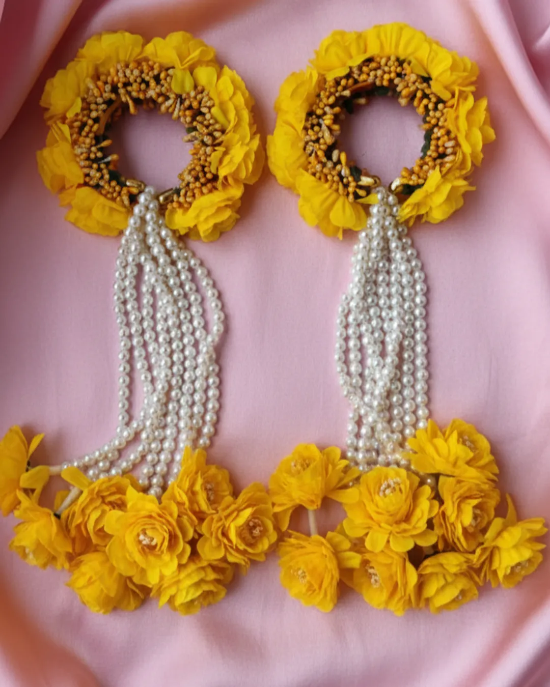Yellow Floral Bangle Kalli Set