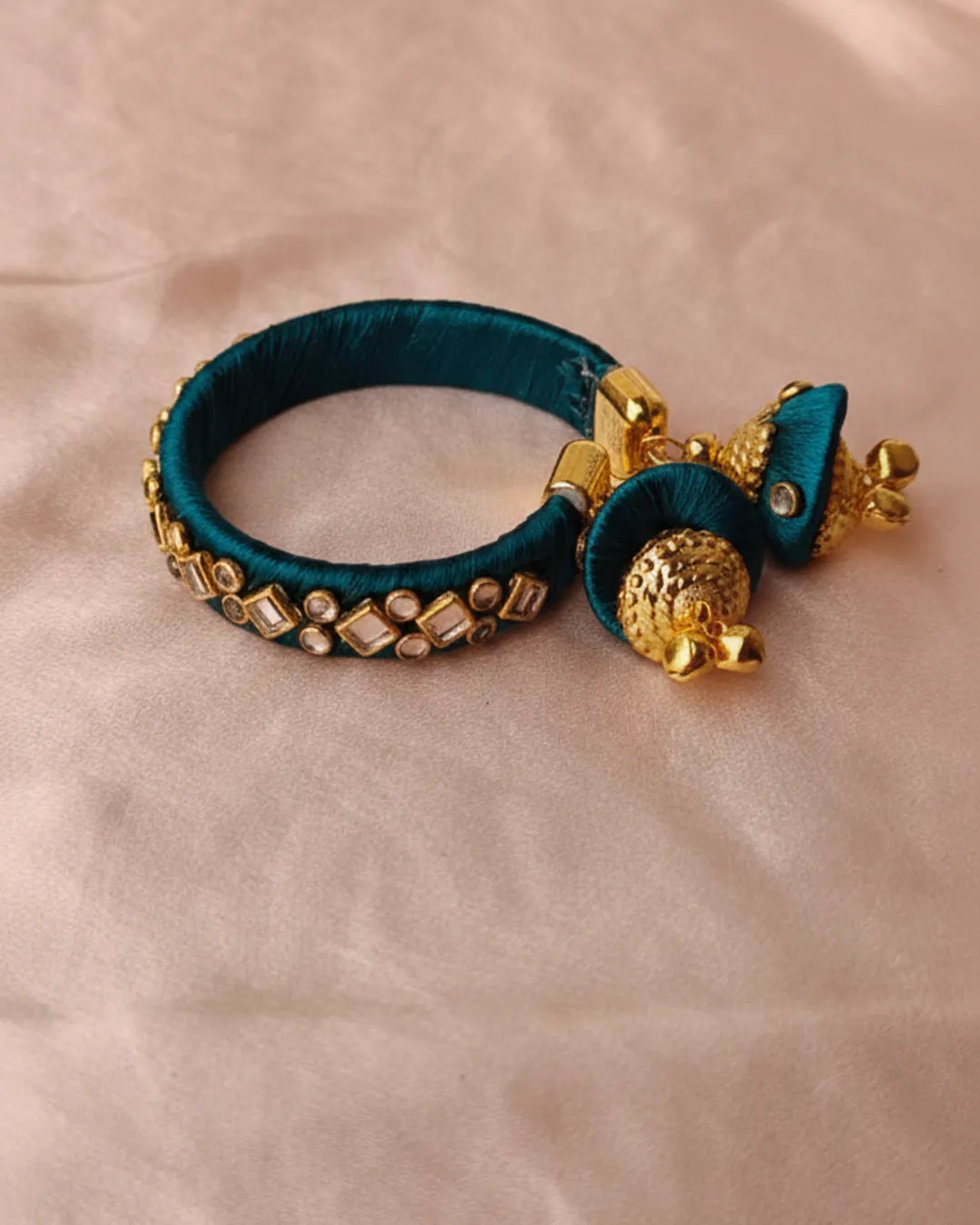 Green Mirror Thread Work Bracelet