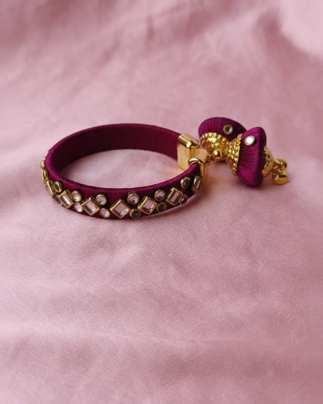 Purple Mirror Thread Work Bracelet