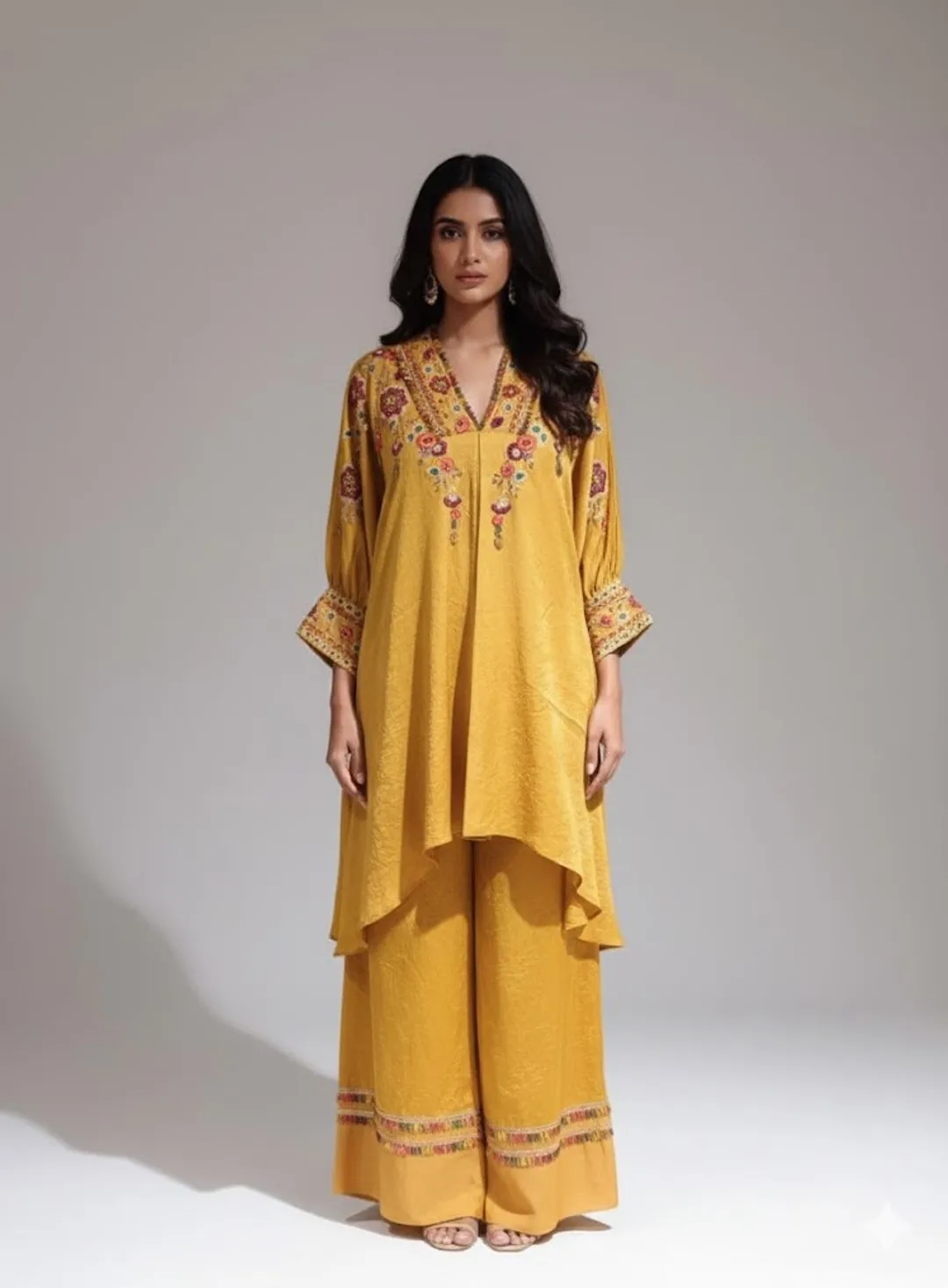 Yellow Embroidered Kurta Set