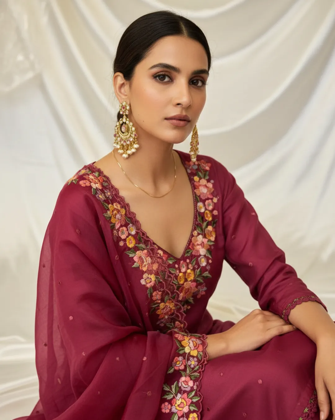 Maroon Unstitched Suit