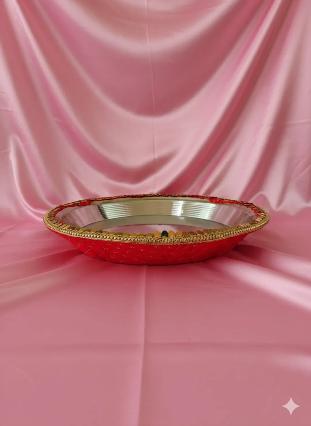 Red Embellished Pooja Parat