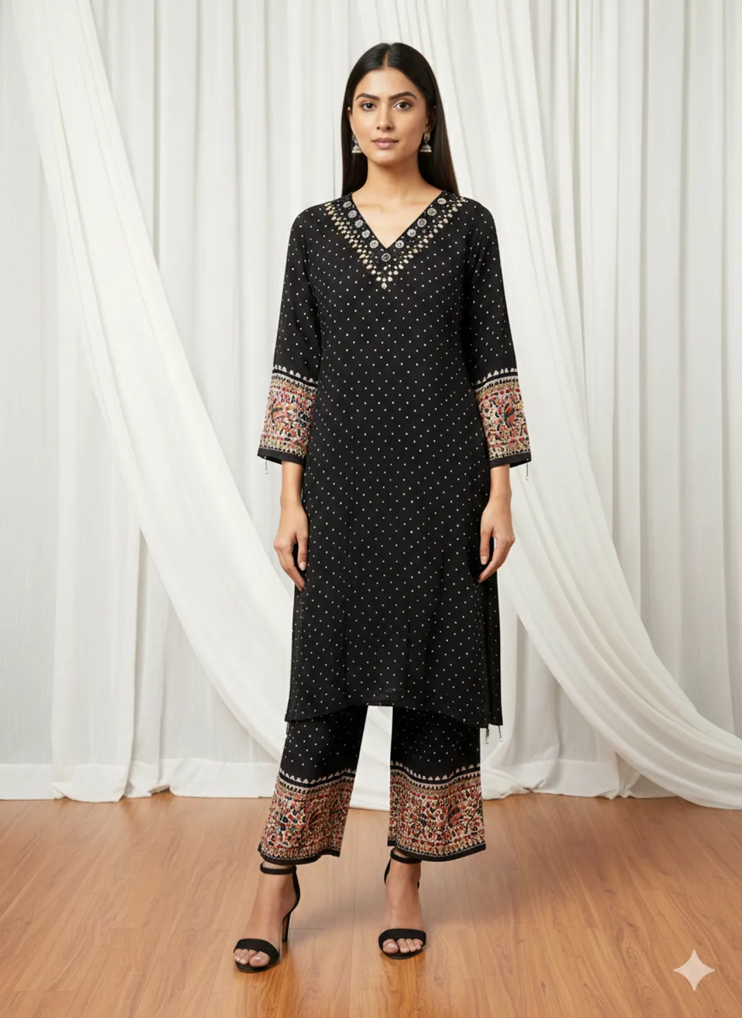 Black Printed Co-Ord Set
