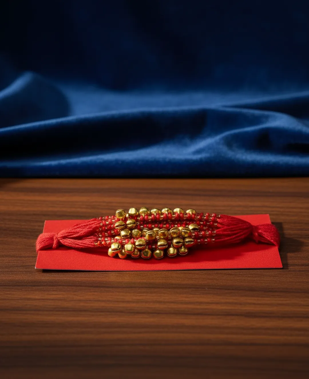 Red & Gold Beaded Gaana (Pack Of 12)