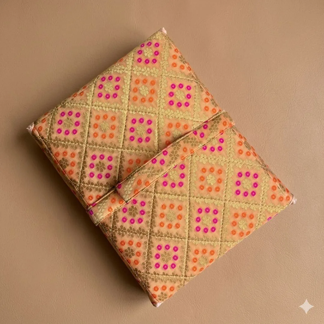 Peach Banarasi Jewellery organiser