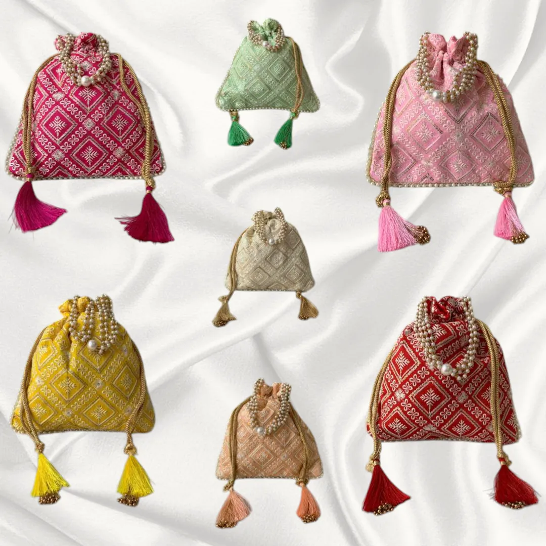 Sparkling Diamond Potli(Set of 10)
