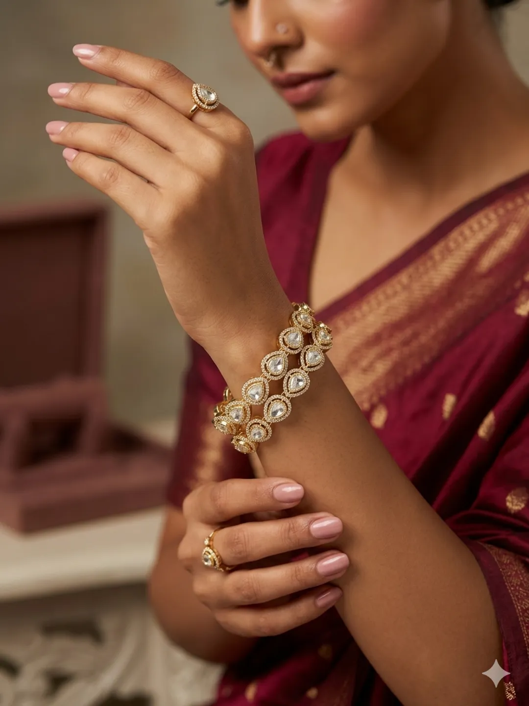 Teardrop Halo Bangles