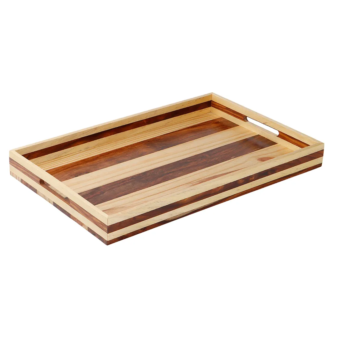 Wooden Tray With Cutout Handle
