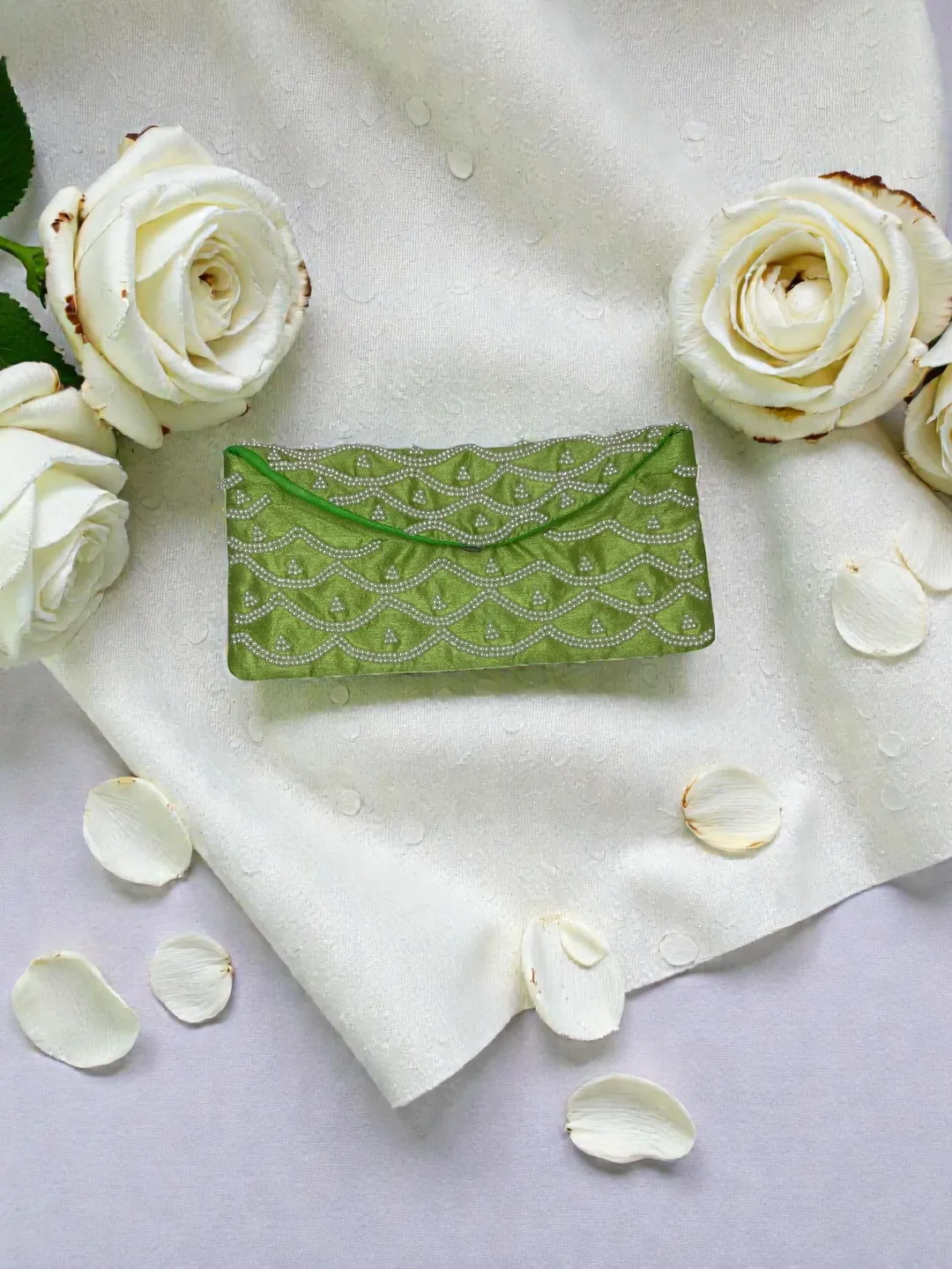 Green Chandni Pouch