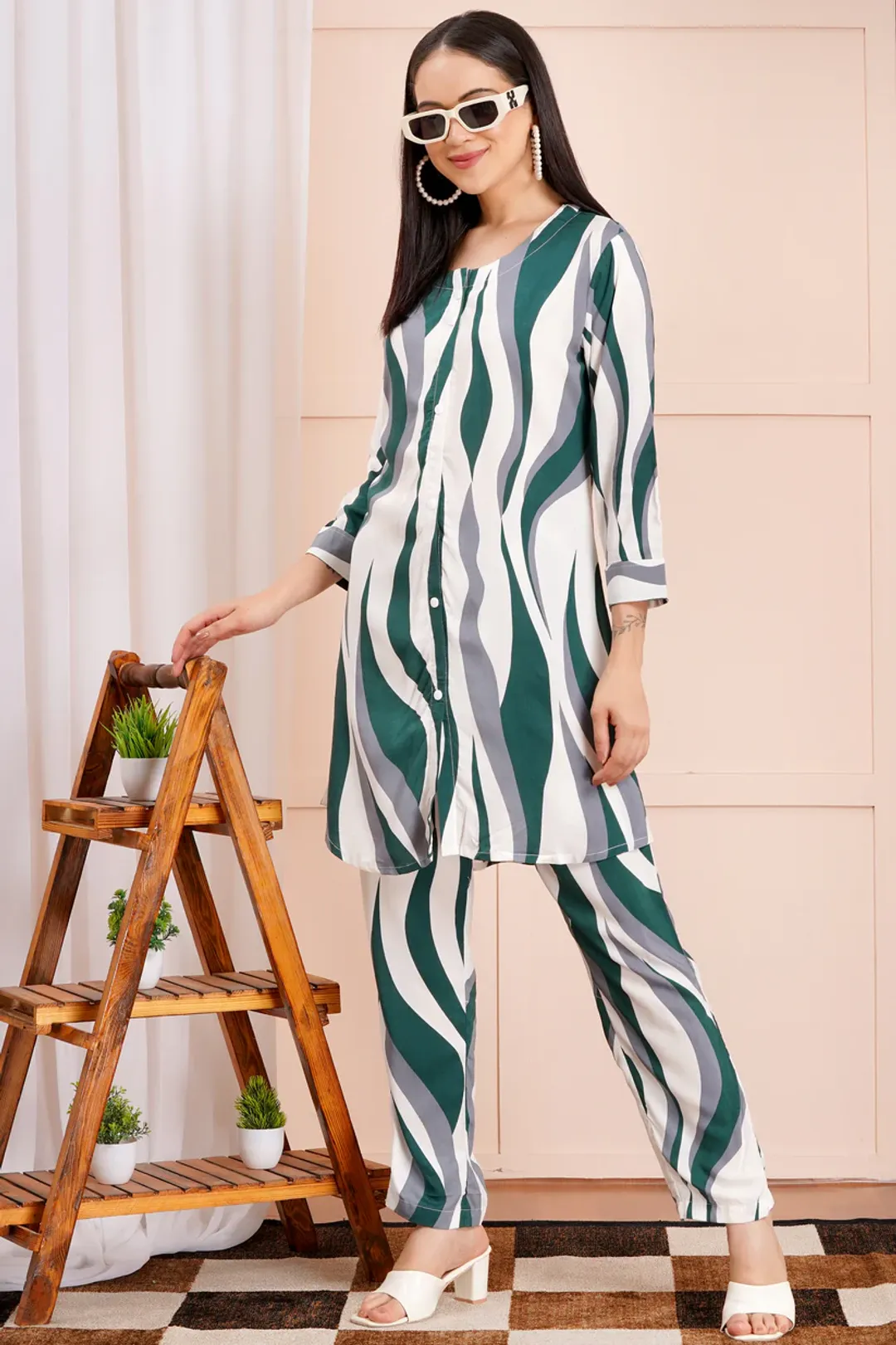 Wavy Wanderer Striped Long Co-ord Set
