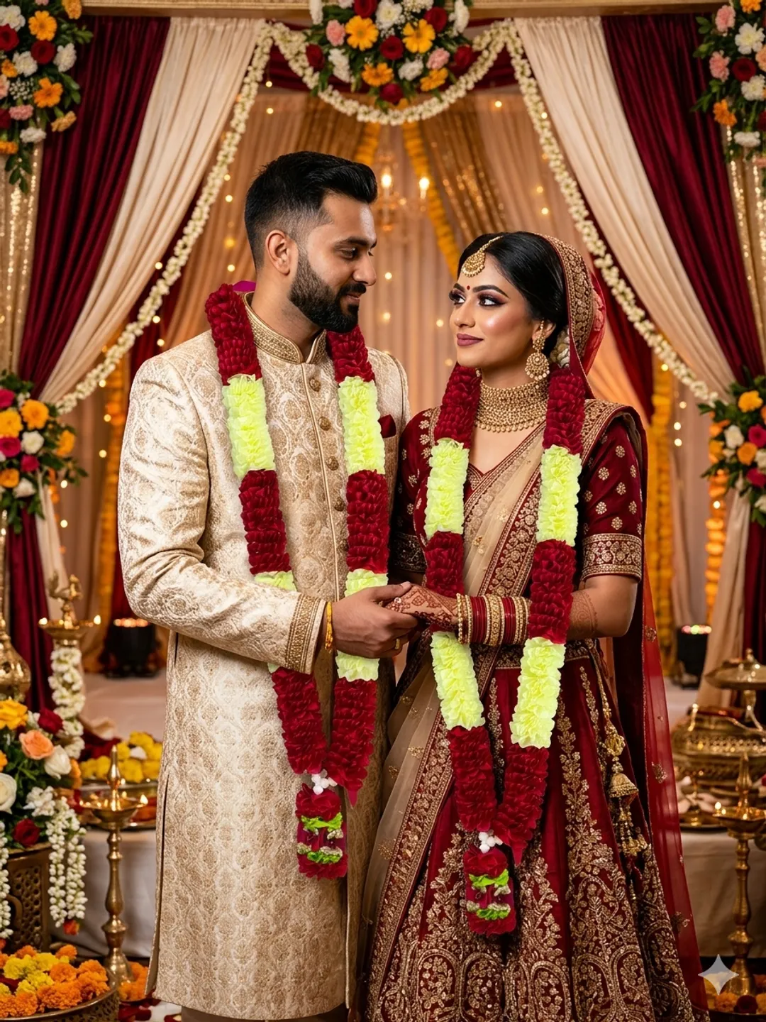 Red Floral Jaimala(Pair)