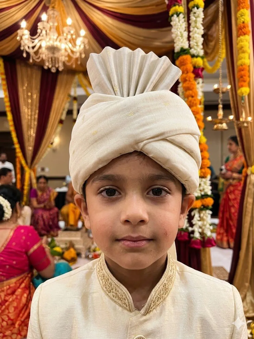 Cream Plain Elegant Sarbala Pagdi