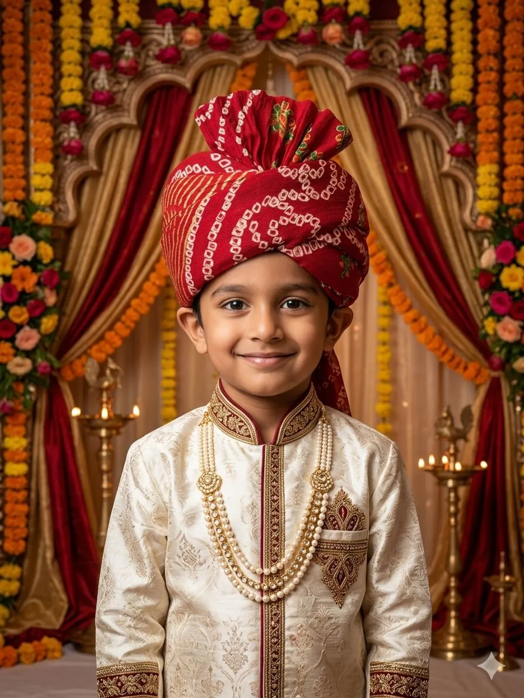 The Red Bandhani Darbari Sarbala Pagdi