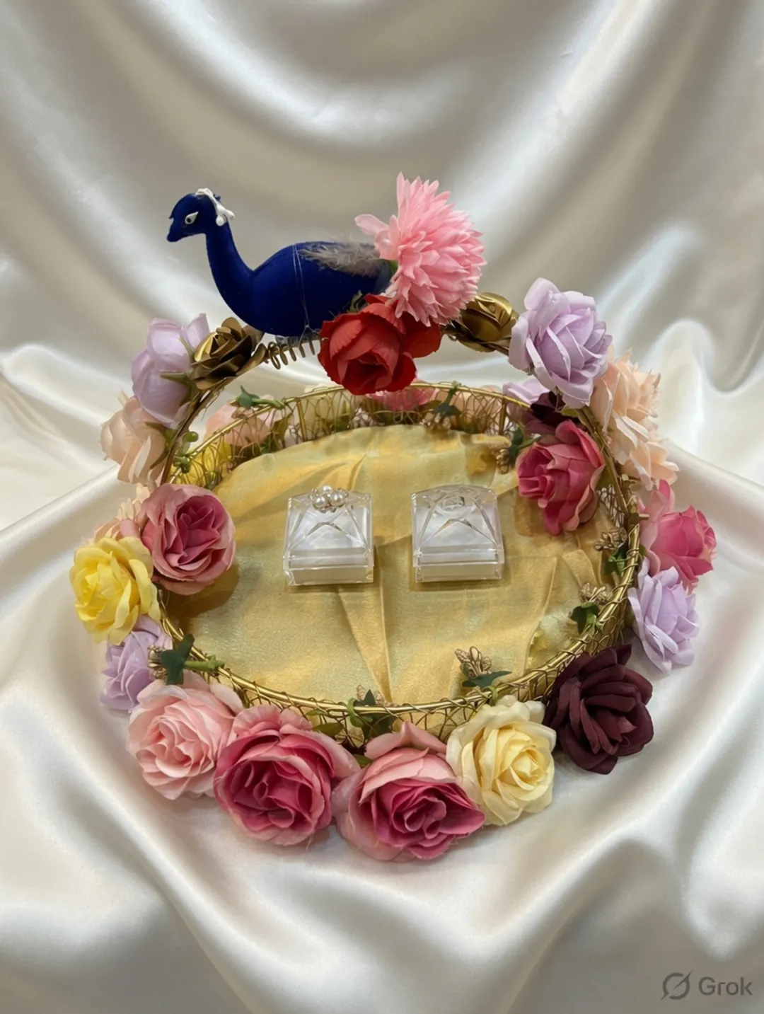 Royal Peacock Bloom Ring Platter