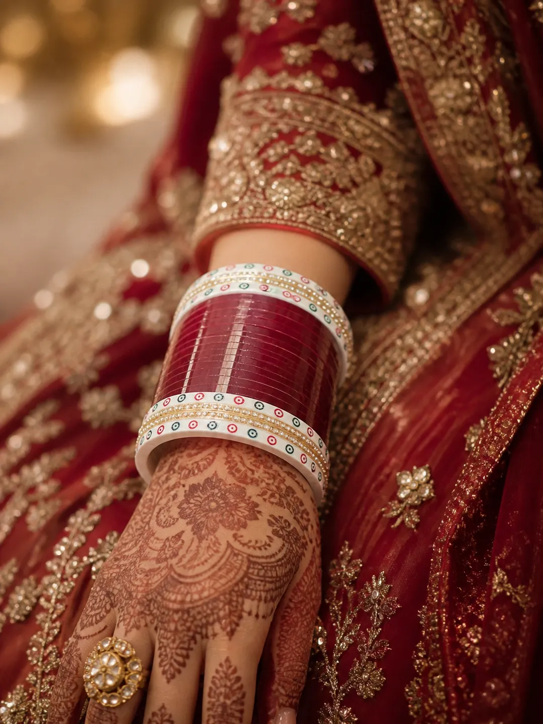 Maroon Nazar Elegance Bridal Chooda
