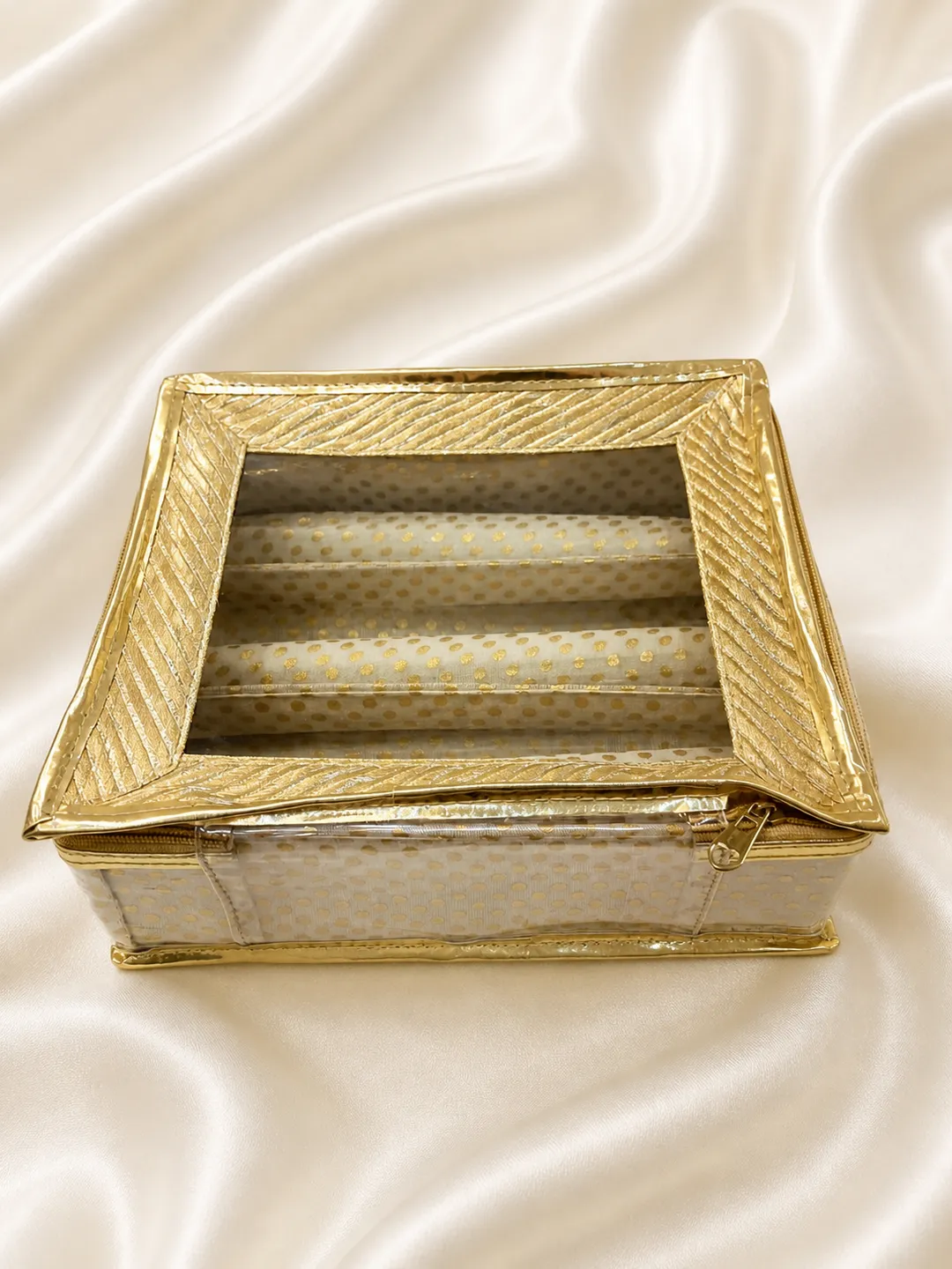 Royal Gold Transparent Jewelry Organizer Box