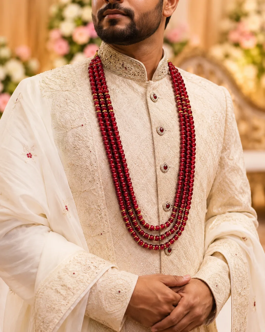 Pearl & Ruby Beaded Haar 