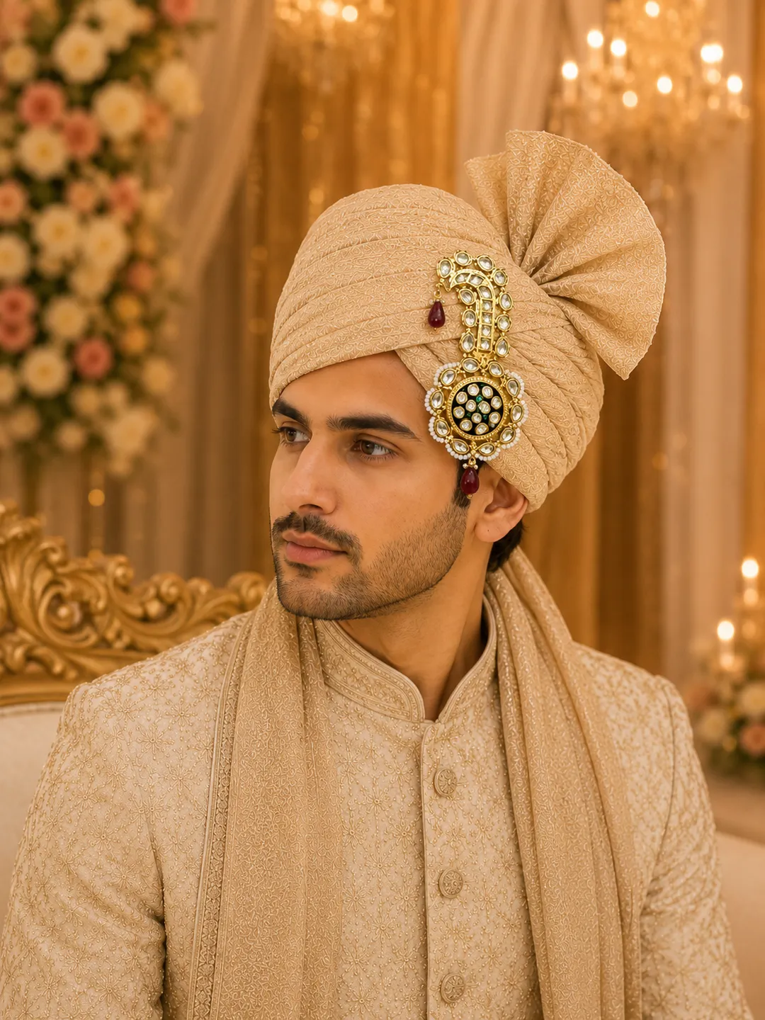 Shahi Noor Ruby Kundan Kalgi