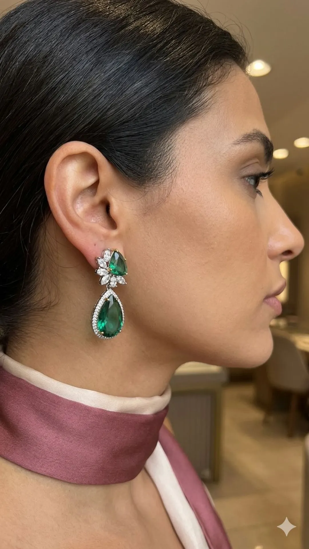 Emerald Dewdrop Elegance Earrings
